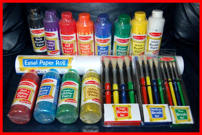 ART EASEL SUPPLIES SET PAINT PAPER BRUSHES FREE SHIPPIN